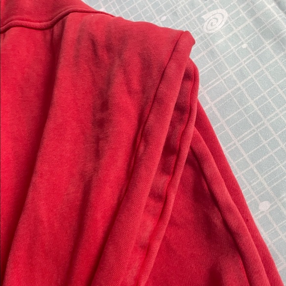 Oversized Faded Red Snap Collar Sweatshirt - Picture 6 of 6
